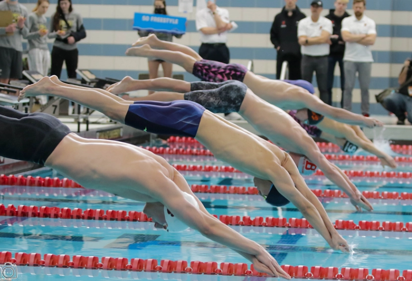 competitive swimming dives